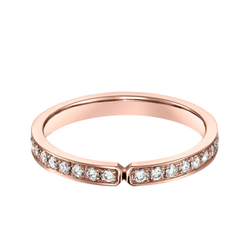HERMES/愛馬仕 經(jīng)典Ever Kelly系列 小號鑲嵌鉆石18K金玫瑰金結(jié)婚戒指H119669B