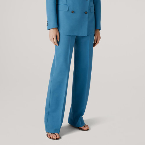 St.John/盛薔時尚赫本風(fēng)直筒高腰垂感針織闊腿褲女士休閑褲K831W01