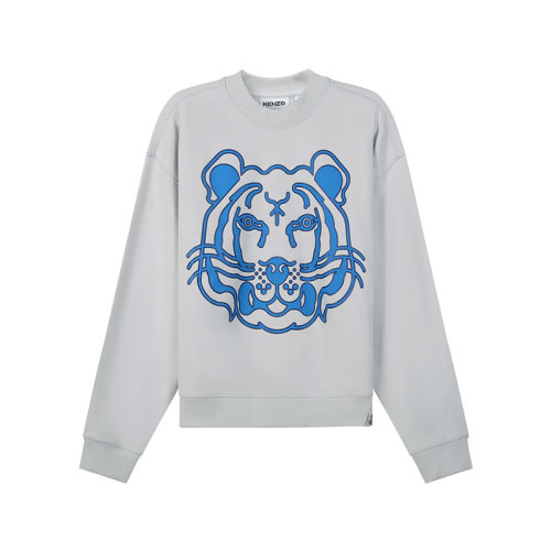 KENZO/高田賢三【22春夏新款】男士棉質(zhì)寬松版加絨款K-Tiger圓領(lǐng)長袖衛(wèi)衣運動衫 5SW526 4ML