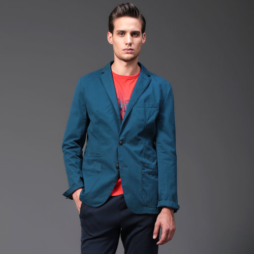 HUGO BOSS男士藍(lán)色優(yōu)雅氣質(zhì)英倫風(fēng)格寬松西服 