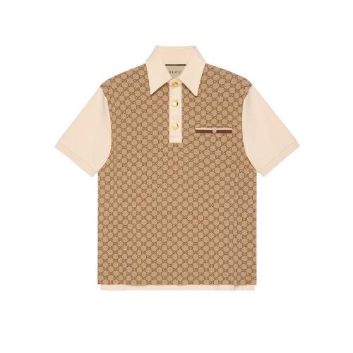  GUCCI古馳 22年秋冬 男士 GG提花真絲針織棉Polo衫 655435 XJDGE 2270