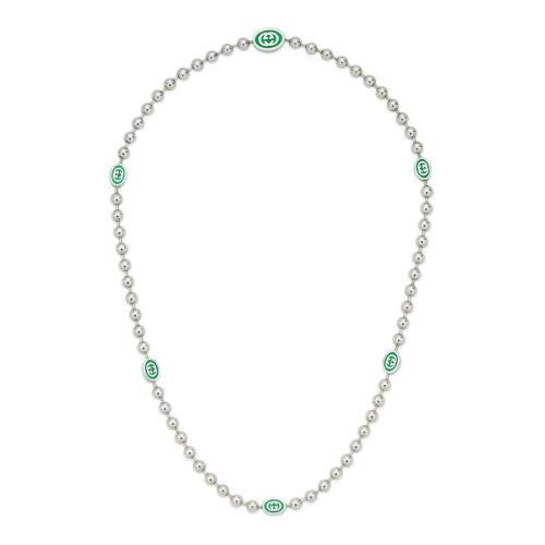  GUCCI古馳 22年秋冬 女士 互扣式雙G珠鏈式項鏈 701611 J8410 8414