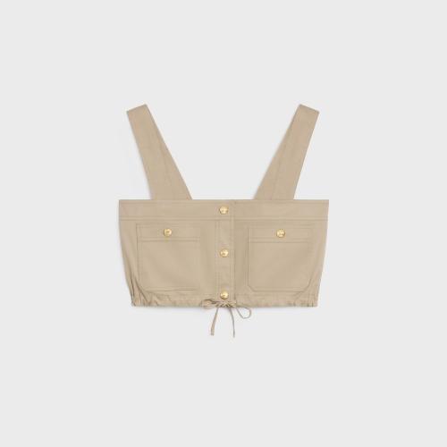  CELINE賽琳思琳 22年秋冬 女士 吊帶 CROP TOP SKATE GABARDINE LéGERE 2B590204I.02BG