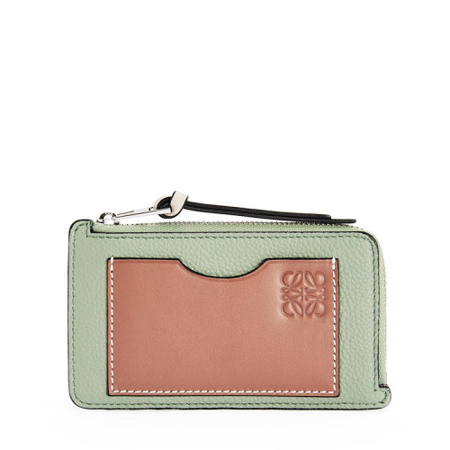 LOEWE/羅意威 20  女士迷迭香/棕褐色小牛皮徽標(biāo)拉鏈卡包0010526226