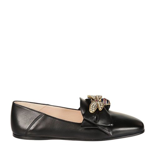 GUCCI/古馳  女性 時(shí)尚 蜜蜂圖案裝飾 黑色 皮革 女士樂福鞋 505291 BKO00_1000