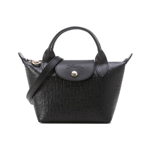 瓏驤 LONGCHAMP 女士LE PLIAGE CUIR LGP系列牛皮短柄手提單肩斜挎包餃子包LGP字母圖案 1500 HYN