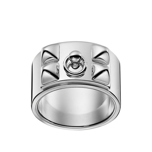 HERMES/愛馬仕 經(jīng)典款Collier de Chien系列 925純銀項(xiàng)圈型戒指指環(huán)H106513B