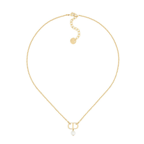 DIOR/迪奧 PETIT CD系列 女士鍍金金屬鏤空“CD”白色樹脂珍珠吊墜細(xì)項(xiàng)鏈N1390PTCRS_D301