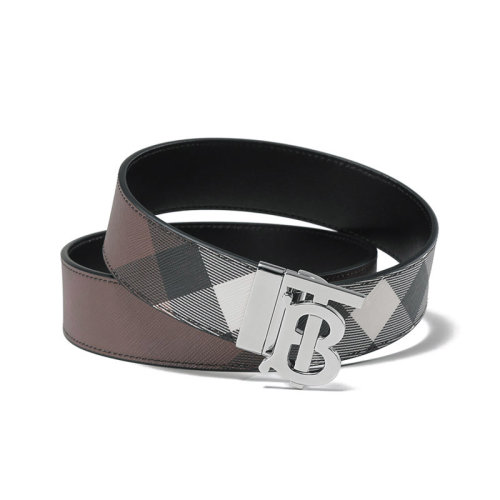 BURBERRY/博柏利 【22秋冬新款】 男款熱塑性聚氨酯/織物/皮革TB搭扣板扣式雙面皮帶腰帶3.5cm 80493751