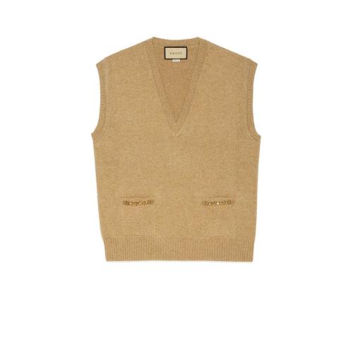  GUCCI古馳 22年秋冬 女士 飾鏈條細(xì)節(jié)羊絨馬甲 678443 XKB1R 2184