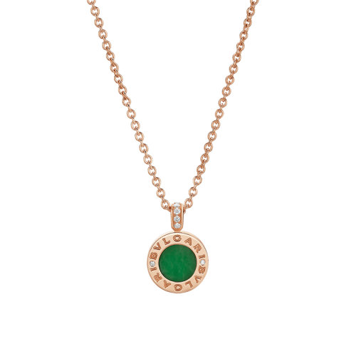 BVLGARI/寶格麗 BVLGARI BVLGARI系列 18K金玫瑰金鑲有玉石元素和鉆石的項(xiàng)鏈 350681