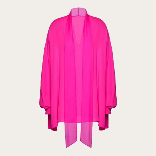  VALENTINO華倫天奴 22年秋冬 女士 長(zhǎng)袖襯衫 TOP EN GEORGETTE 1B0AE7F21MHUWT