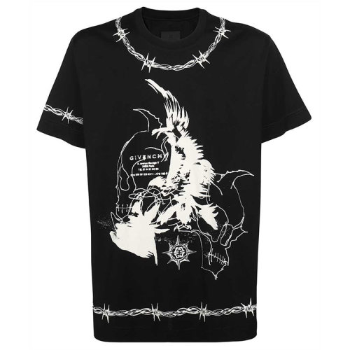 Givenchy/紀(jì)梵希 男裝 男士 黑色棉質(zhì)時尚圓領(lǐng)短袖T恤 BM71663Y6B-001