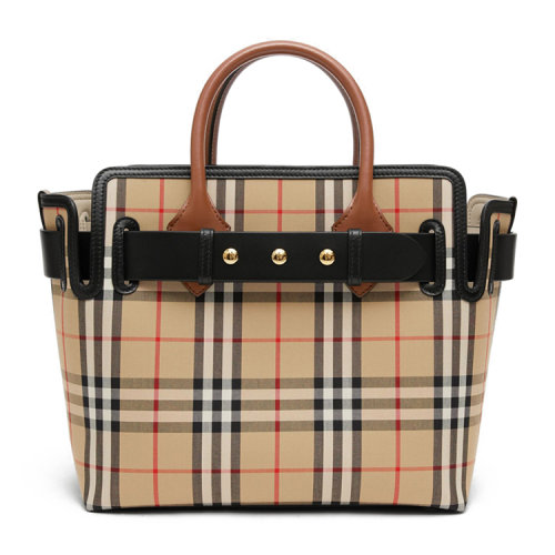 BURBERRY/博柏利 TheBelt-小號(hào)Vintage棉格紋三粒鉚釘貝爾特包80187901