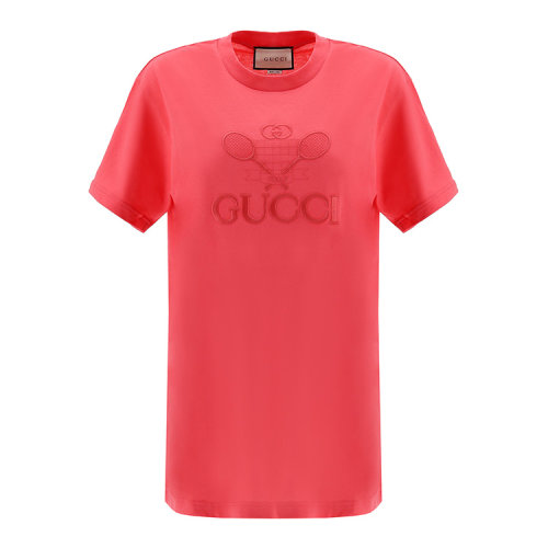 GUCCI/古馳 19年秋冬 圓領(lǐng) 女性 LOGO 寬松 粉色 女士短袖T恤 580968_XJBHK_5817