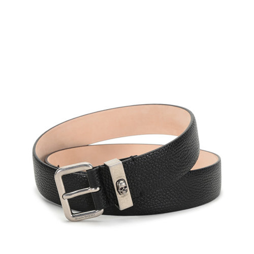 Alexander McQueen/亞歷山大麥昆  男士皮革針扣式皮帶腰帶 647261 1AABB