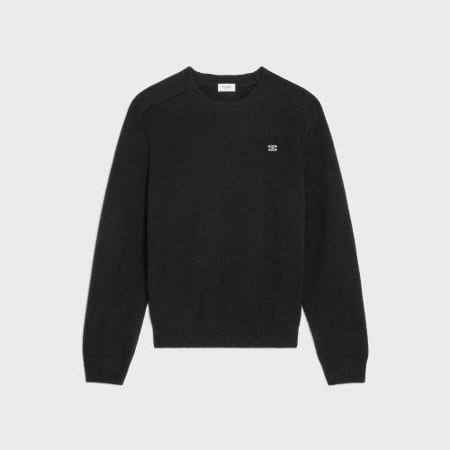  CELINE賽琳思琳 22年秋冬 男士 針織衫 TRIOMPHE羊毛山羊絨寬松版型套頭衫 2AC85048T.38OW