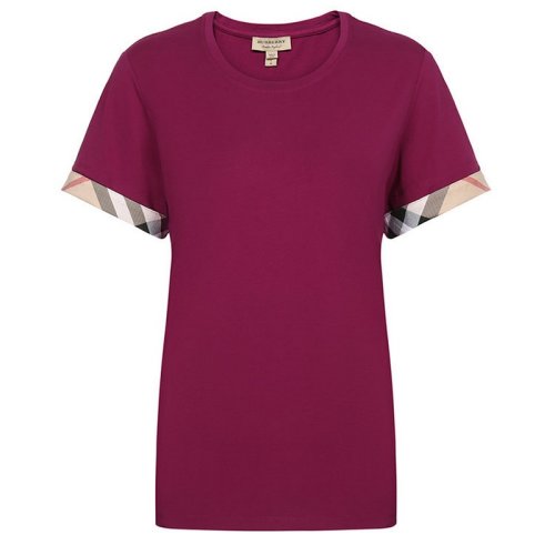  BURBERRY/博柏利 女士玫紅色棉質(zhì)短袖T恤 3968495 PLFSX