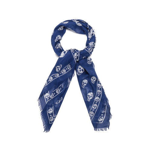 Alexander McQueen/亞歷山大麥昆  男女中性莫代爾纖維圍巾披肩 557717 4943Q