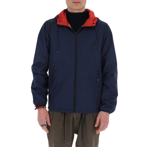 KENZO/高田賢三 男士海軍藍聚酯纖維字母logo圖案連帽衫夾克外套 FA55BL1511NG-77