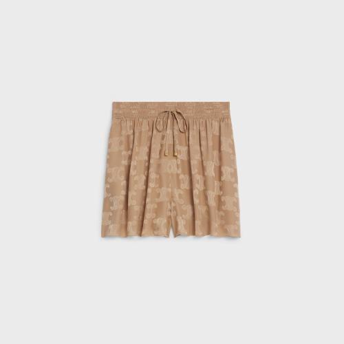  CELINE賽琳思琳 22年秋冬 女士 短褲 亮澤啞光桑蠶絲飄逸短褲 2P795399S.31DE