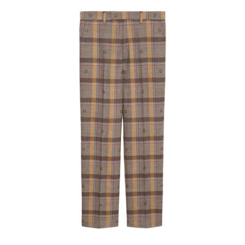  GUCCI古馳 22年秋冬 男士 格紋羊毛長褲 680704 ZAHLM 2006 預(yù)定商品2-6周發(fā)貨