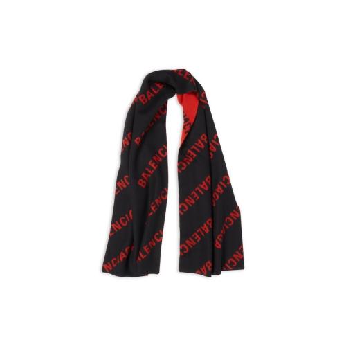  BALENCIAGA巴黎世家 22年秋冬 女士 圍巾 Womens Allover Logo Macro Scarf in Black 68551442