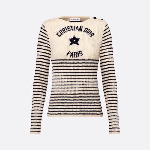  DIOR迪奧 22年秋冬 女士 針織衫 Dior 水手風(fēng)針織衫 244S62AM305_X5801