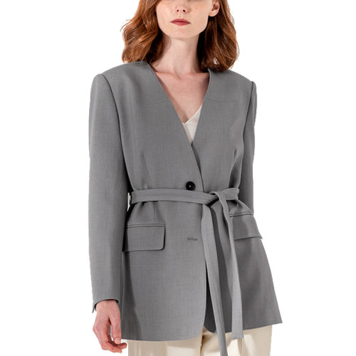 GeleiStory/GeleiStory設(shè)計(jì)款縱橫四海系列長袖單排扣百搭收腰西服休閑外套女