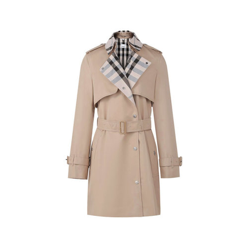 BURBERRY/博柏利 【22春夏新款】 女款棉質(zhì)Trench風(fēng)衣外套格紋 80540271