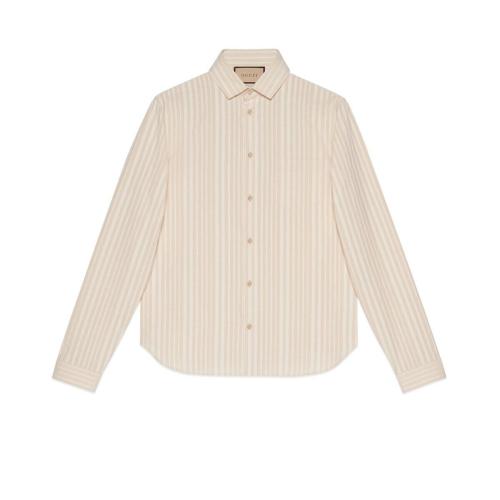  GUCCI古馳 22年秋冬 男士 條紋棉質(zhì)襯衫 721171 ZAKRN 7151