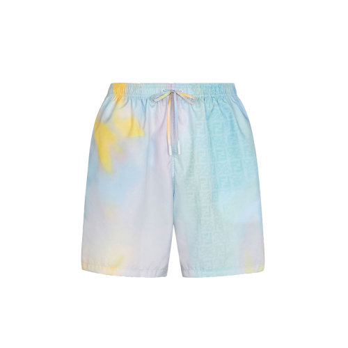 FENDI/芬迪 22年春夏新款 男士拼色尼龍漸變色抽象圖案游泳短褲FXB130AH4AF1D81
