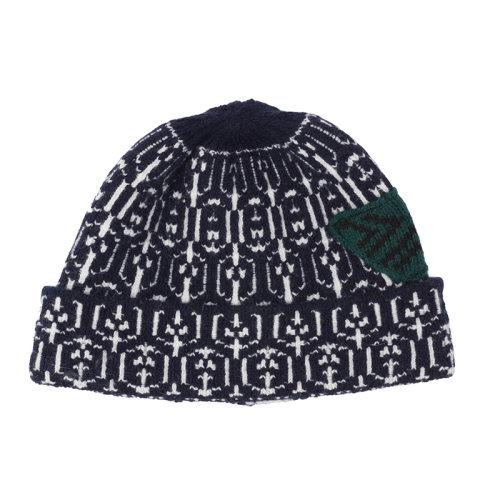 PRADA/普拉達(dá) 秋冬 男士海軍藍(lán)/白色羊絨和羊毛帽UMD493_1ZJ0_F057L_S_212