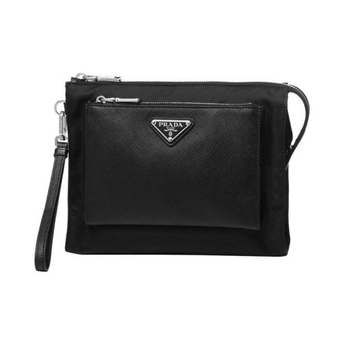  PRADA/普拉達 男士黑色皮革手拿包 2NE036 2DEZ F0002 PLSX