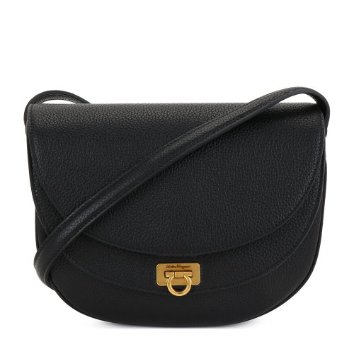 Salvatore Ferragamo/菲拉格慕 小號GANCINI斜挎包 女士單肩包 黑色 735604-21I333