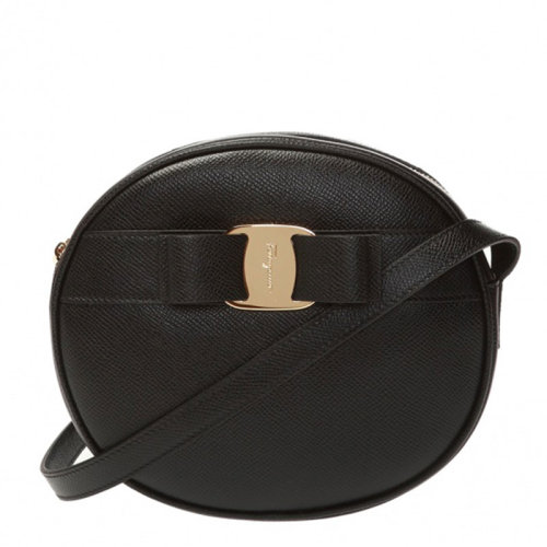 Salvatore Ferragamo/菲拉格慕 女士 女包 黑色皮革斜挎包單肩包 22D861 727158