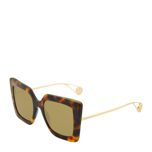 GUCCI/古馳 時尚 摩登 復(fù)古 名媛 貓眼 方形 大框 女士 太陽鏡 遮臉 大框 墨鏡 眼鏡 GG0435SA 51mm GUCCI 古馳