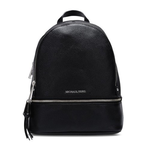 MichaelKors/邁克·科爾斯女士黑色牛皮拉鏈雙肩背包