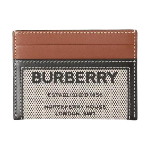  BURBERRY 22年秋冬 女士 Horseferry 印花棉質(zhì)帆布拼皮革卡片夾 80395471