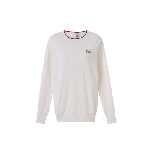 LOEWE/羅意威 Angram系列 女士米色刺繡混紡羊絨針織衫/毛衣 S540333XAG-2370