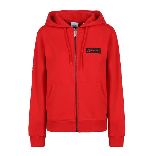 BURBERRY/博柏利 女士 服裝 21春夏 紅色棉質連帽休閑衛(wèi)衣帽衫 女衛(wèi)衣