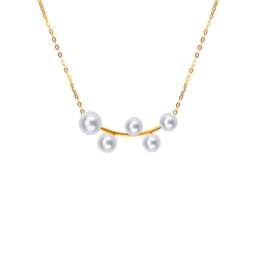 zhuella/珠艾樂(lè) 樹(shù)梢指間系列 日本akoya海水珠18k金樹(shù)梢項(xiàng)鏈吊墜