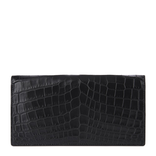 【秒發(fā)】Bottega Veneta/葆蝶家 男女同款翻蓋式長款鱷魚皮錢包