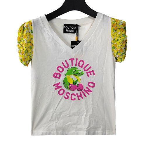 MOSCHINO/莫斯奇諾白色女士短袖T恤HA12O38404002