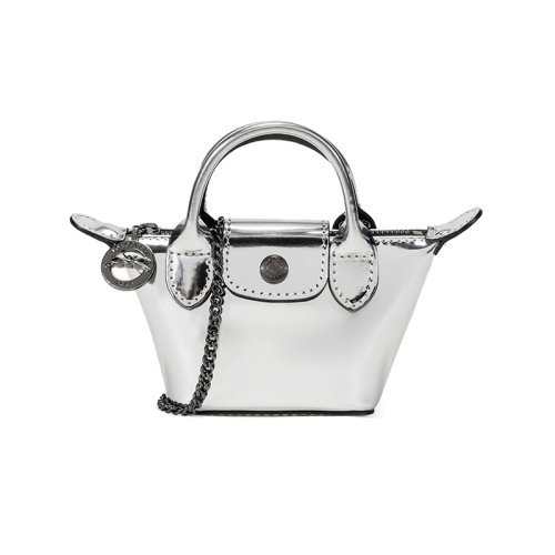 Longchamp/瓏驤  女士LE PLIAGE系列迷你款金屬質(zhì)感聚酰胺帆布手提單肩斜挎包零錢包餃子包 10099 HTE