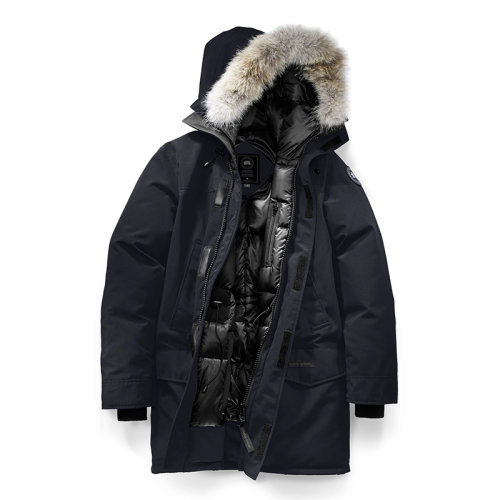 CANADA GOOSE/加拿大鵝   LANGFORD黑標系列 男士海軍藍色連帽毛邊防風派克大衣2062MB-MARINE