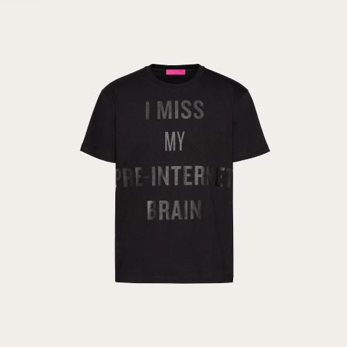  VALENTINO華倫天奴 22年秋冬 女士 短袖T恤 T-SHIRT EN COTON a IMPRIMé ??I MISS MY PRE-I