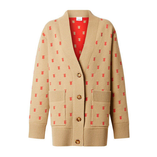 BURBERRY/博柏利  專屬標(biāo)識(shí)裝飾羊毛混紡寬松女士針織衫/毛衣 80210321