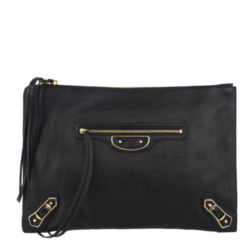 Balenciaga/巴黎世家 女士黑色羊皮手拿包 390186AQ40G1000