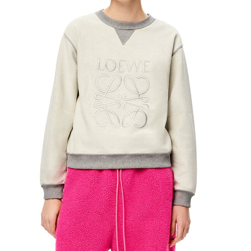 LOEWE/羅意威 22年春夏新款 女士灰色純棉Anagram Logo運(yùn)動衫衛(wèi)衣S359341X95-1440